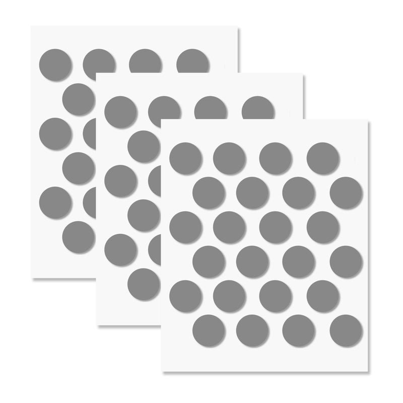 UNMAR Dark Grey Self-Adhesive Screw Hole Stickers - 72 pcs. 0.79 inch / 20 mm Peel Stick Dust Proof Tape, Water Resistance PVC Caps for Wood Cabinets, Furniture, Drawer, Wardrobe, Table, Kitchen - Image 1
